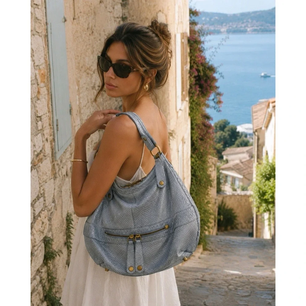 Gerard Darel Midday Hobo Bag Genuine Python Y2K Style Quiet‎ Luxury France Rare